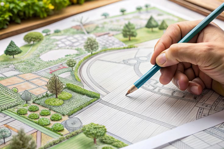 Landscape design and execution for a residential project